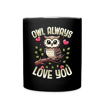 hibou t’aime toujours doux jeu de mots romantique - Mug uni - noir - Devant