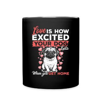 Mignon propriétaire de chien carlin - Mug uni - noir - Devant