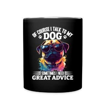 Mignon propriétaire de chien carlin - Mug uni - noir - Devant