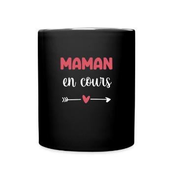 maman en cours coeur cadeau mère - Mug uni - noir - Devant