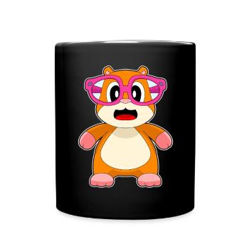 Lunettes de hamster - Mug uni - noir - Devant