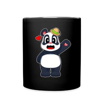 Panda Hut - Tasse einfarbig - Schwarz - Vorne