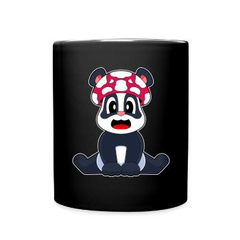 Panda Pilz - Tasse einfarbig - Schwarz - Vorne
