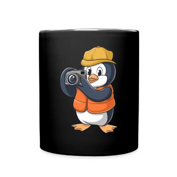 Photographier un pingouin avec un appareil photo - Mug uni - noir - Devant