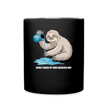 Aquarius Sloth: Do It Your Way - Full Colour Mug - black - Front
