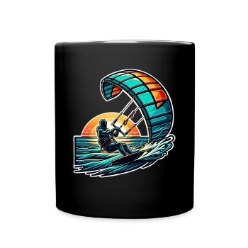 Kitesurf Kitesurfer Kiteboard - Mug uni - noir - Devant