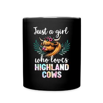 Scottish Highland Cow Scotland Farm - Full Colour Mug - black - Front