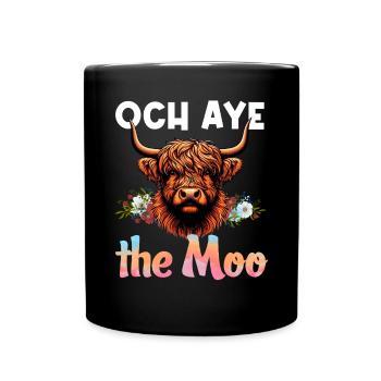 Scottish Highland Cow Scotland Farm - Full Colour Mug - black - Front