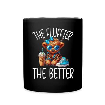 Scottish Highland Cow Scotland Farm - Full Colour Mug - black - Front