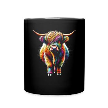 Scottish Highland Cow Scotland Farm - Full Colour Mug - black - Front