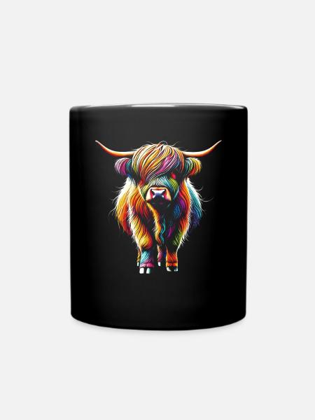 Schottische Highland Cow Scotland Farm - Tasse einfarbig - Schwarz