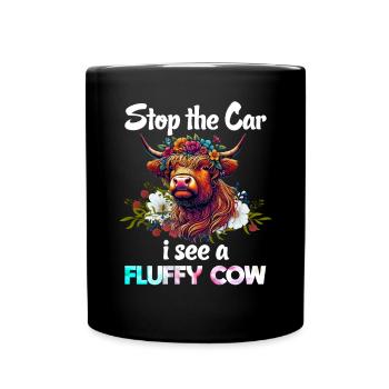 Scottish Highland Cow Scotland Farm - Full Colour Mug - black - Front