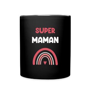 Supermama Regenbogen Mutter Geschenk - Tasse einfarbig - Schwarz - Vorne