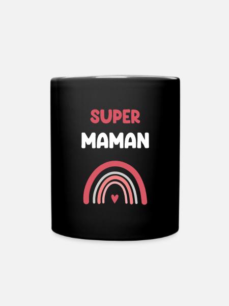 Supermama Regenbogen Mutter Geschenk - Tasse einfarbig - Schwarz