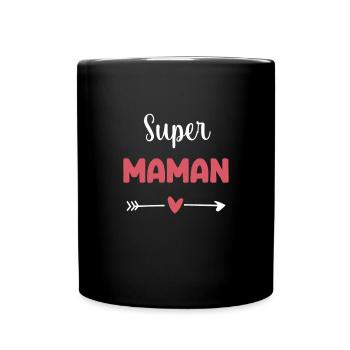 Super Mom Heart Gift Mother - Full Colour Mug - black - Front