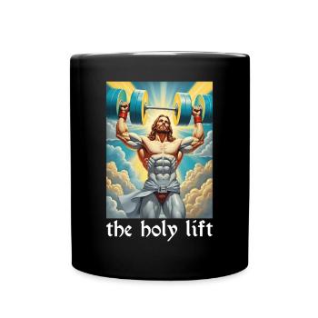 Jesus Gym fitness bodybuilding Christians Church - Full Colour Mug - black - Front