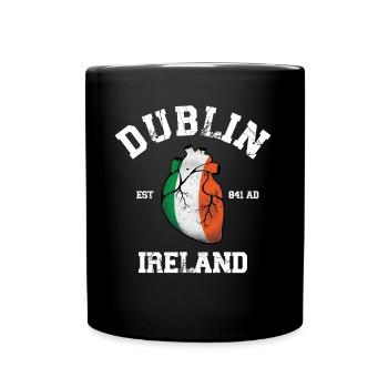 Dublin Love - Irischer Herzschlag - Tasse einfarbig - Schwarz - Vorne