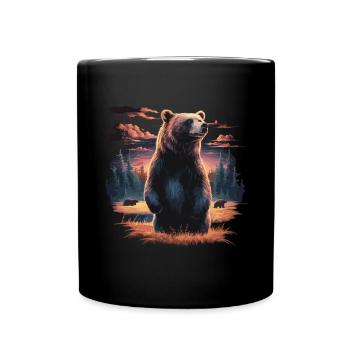 Majestic Bear – Wilderness & Nature Art - Full Colour Mug - black - Front