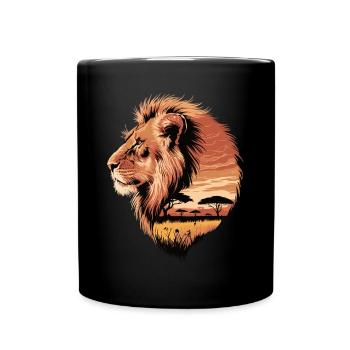 Lion majestueux – Savane africaine - Mug uni - noir - Devant