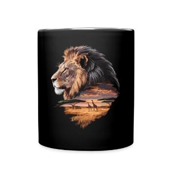 Lion majestueux – Roi de la savane - Mug uni - noir - Devant