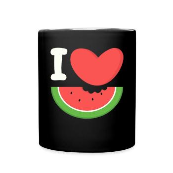 Melon pastèque Fruit d’été Cadeau végétalien - Mug uni - noir - Devant