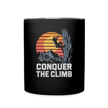 Conquer The Climb - Tasse einfarbig - Schwarz - Vorne