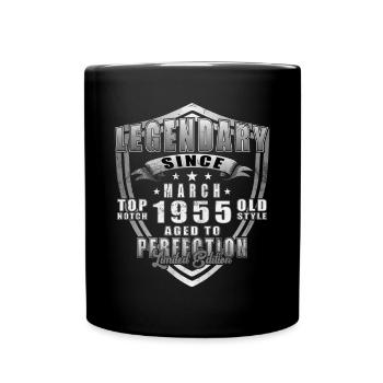 März 1955 Vintage Geburtstagsgeschenk - Tasse einfarbig - Schwarz - Vorne