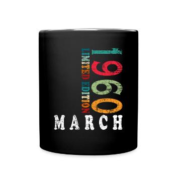 March 1960 March Birthday 1960 March Original - Full Colour Mug - black - Front
