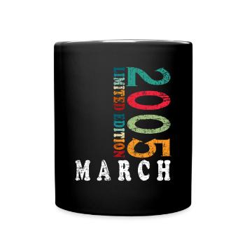 März 2005 Jubiläum 2005 Retro 2005 März - Tasse einfarbig - Schwarz - Vorne
