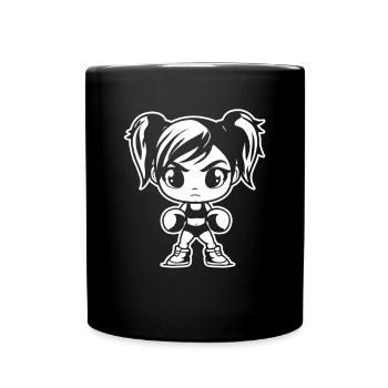 Kleine Boxerin - Tasse einfarbig - Schwarz - Vorne