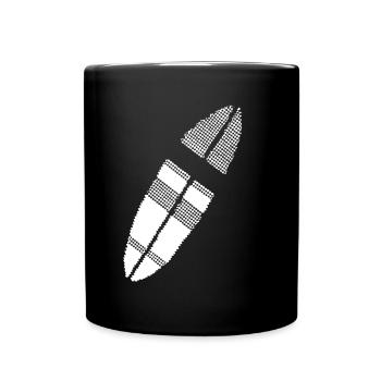 Surfboard Pixel Graphic - Full Colour Mug - black - Front