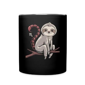 Cozy Scorpio Sloth for - Full Colour Mug - black - Front