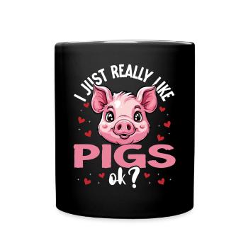 J’aime vraiment Schweine, d’accord ? -Cochon - Mug uni - noir - Devant