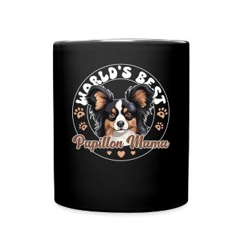 Kontinentaler Zwergspaniel World's best Papillon - Tasse einfarbig - Schwarz - Vorne