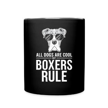 All dogs are cool but boxers rule funnier - Full Colour Mug - black - Front