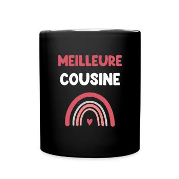 bester Cousin Regenbogen Cousine Geschenk - Tasse einfarbig - Schwarz - Vorne