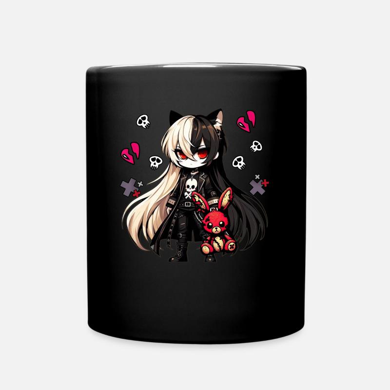 Chibi Kawaii Emo Pastell Goth Girl Anime - Tasse einfarbig - Schwarz