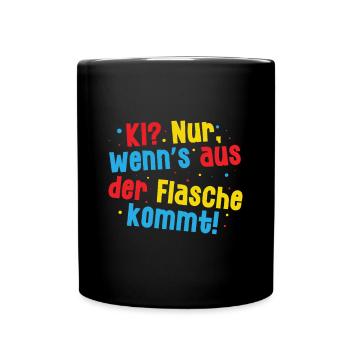 Seulement quand il sort de la bouteille - Drôle - Mug uni - noir - Devant
