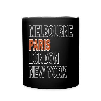 Major Tennis Turnier in Paris - Tasse einfarbig - Schwarz - Vorne