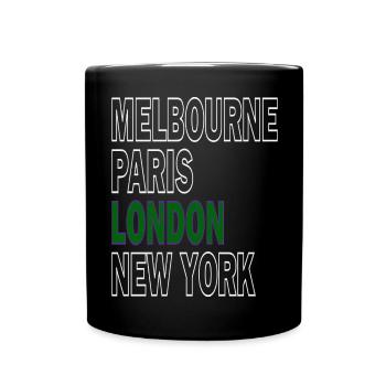 Major Tennis London Melbourne Paris New York - Tasse einfarbig - Schwarz - Vorne