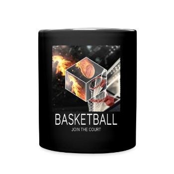 Basketball Feuer Basketballer Fan Dunking Sport - Tasse einfarbig - Schwarz - Vorne