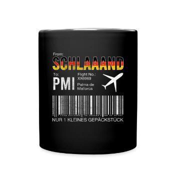 Mallorca Bordkarte Trip - Tasse einfarbig - Schwarz - Vorne