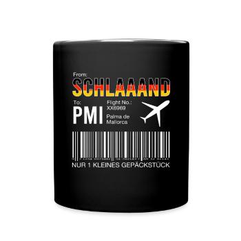 Malle Mallorca Bordkarte - Tasse einfarbig - Schwarz - Vorne