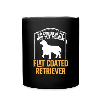 Talk only to Flat Coated Retrievers - Full Colour Mug - black - Front