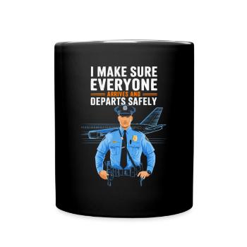 Agent de police aéroportuaire Aviation Carrières Emploi - Mug uni - noir - Devant