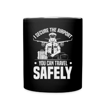 Agent de police aéroportuaire Aviation Carrières Emploi - Mug uni - noir - Devant
