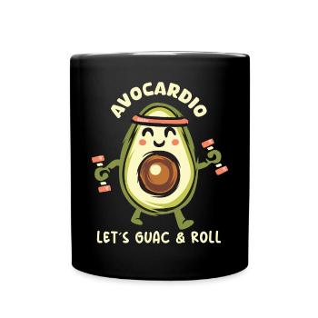Avocardio – Let’s Guac & Roll! Symbol - Tasse einfarbig - Schwarz - Vorne