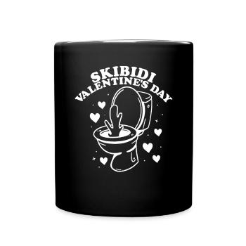 Skibidi Valentinstag Jungen Teen Skibidi Toilette - Tasse einfarbig - Schwarz - Vorne