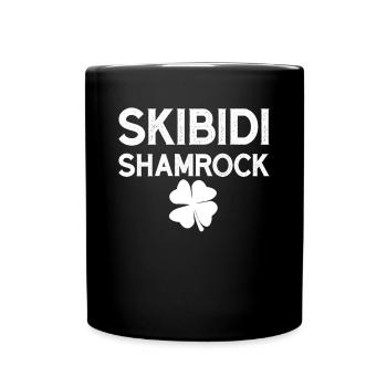 Skibidi Kleeblatt Skibidi Toilette St. Patrick's D - Tasse einfarbig - Schwarz - Vorne