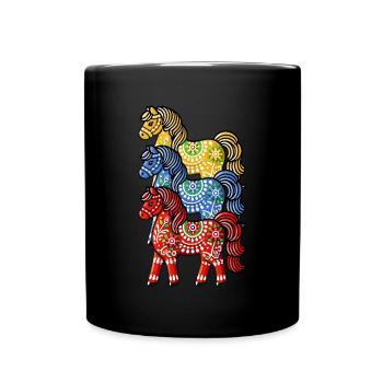 Swedish Dala Horse, Scandinavian sverige sweden - Tasse einfarbig - Schwarz - Vorne